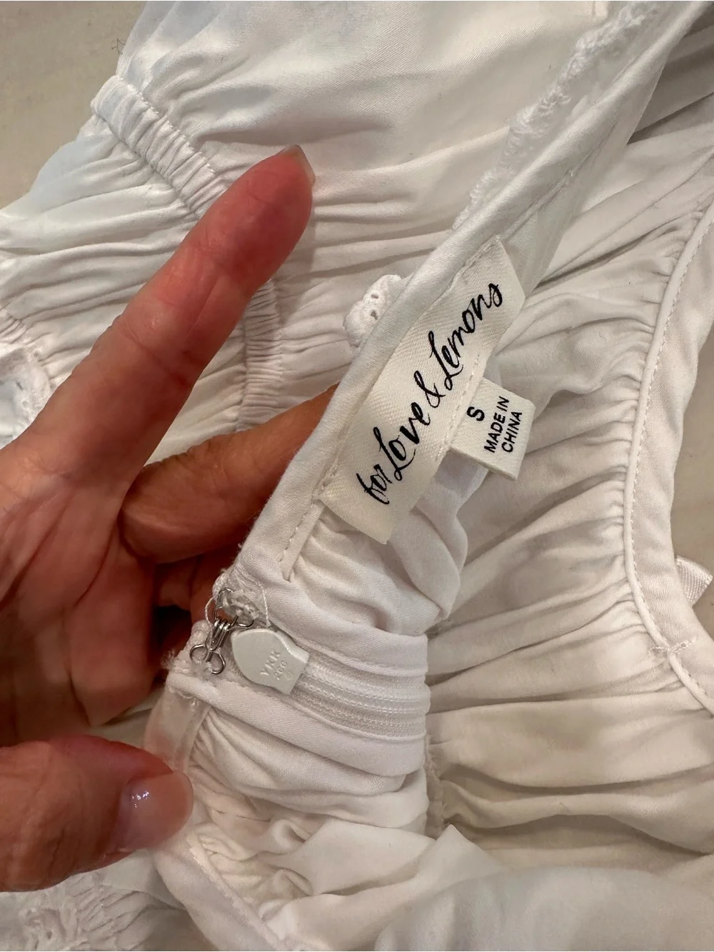For Love & Lemons White Ruched Mini Dress - Picture 3 of 3